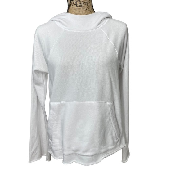ATHLETA French Terry Pique Pullover Hoodie in White Size XS - Picture 2 of 14